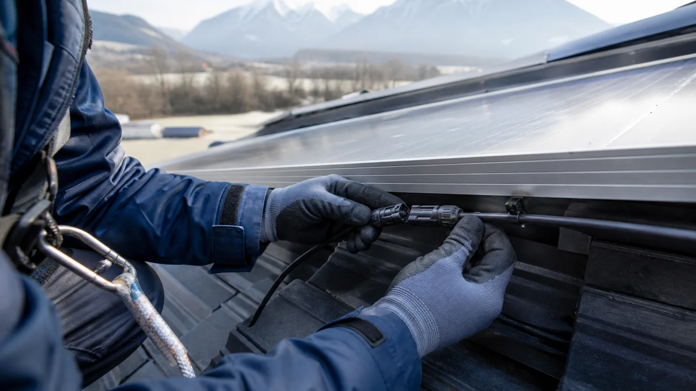 Contrôle professionnel des connecteurs d’un panneau solaire Contrôle professionnel des connecteurs d’un panneau solaire