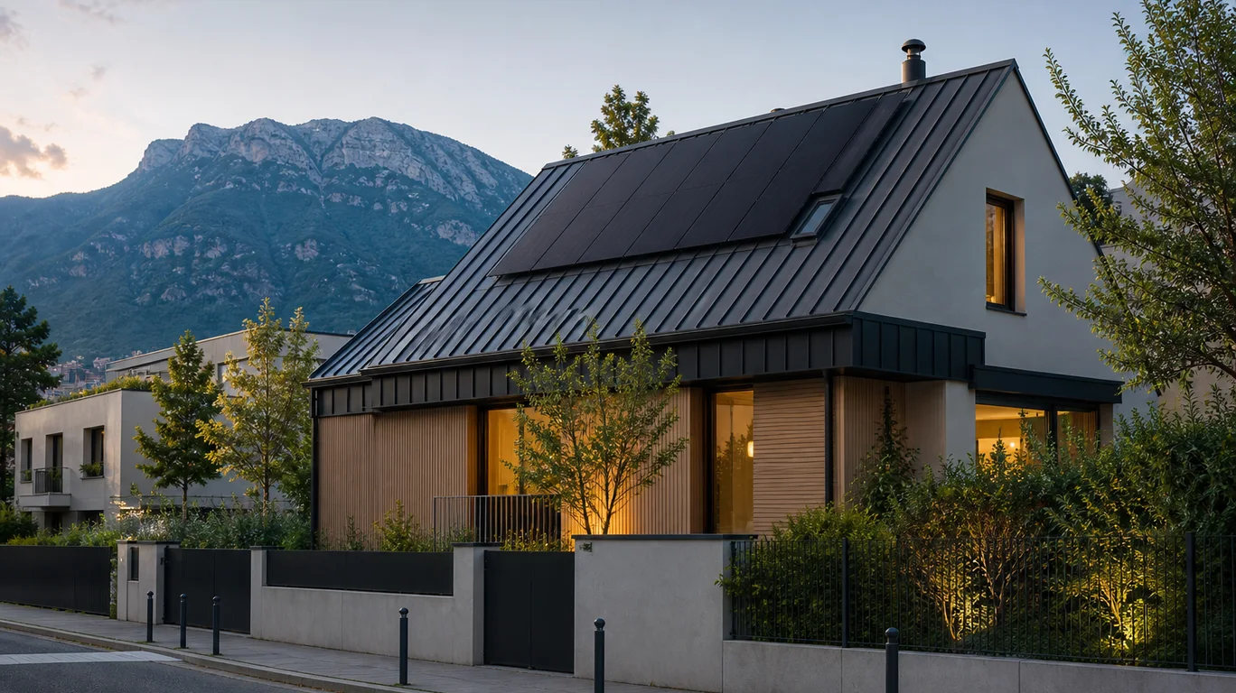 Maison contemporaine près de Grenoble équipée de panneaux solaires Maison contemporaine près de Grenoble équipée de panneaux solaires